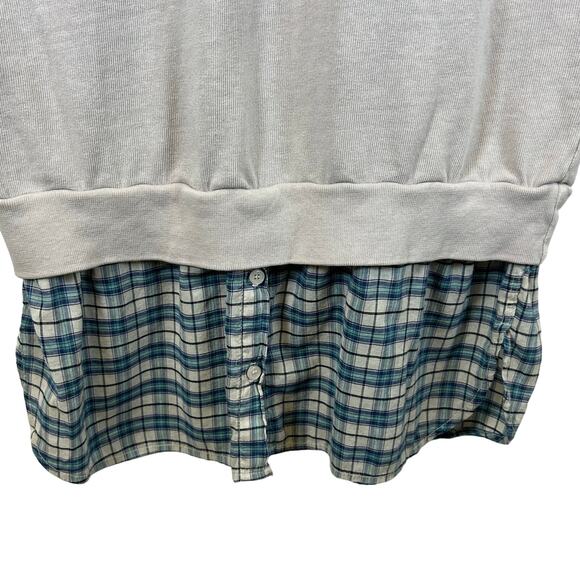 MONROW Layered Look Terry cloth with Button down shirt round hem Dress Size S - Picture 8 of 8